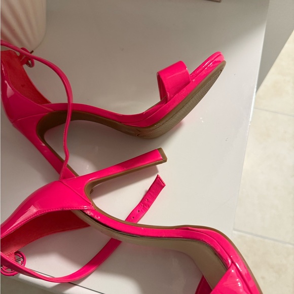 Jessica Simpson Bright Pink Patent Ankle-Strap Stilettos - Picture 4 of 6